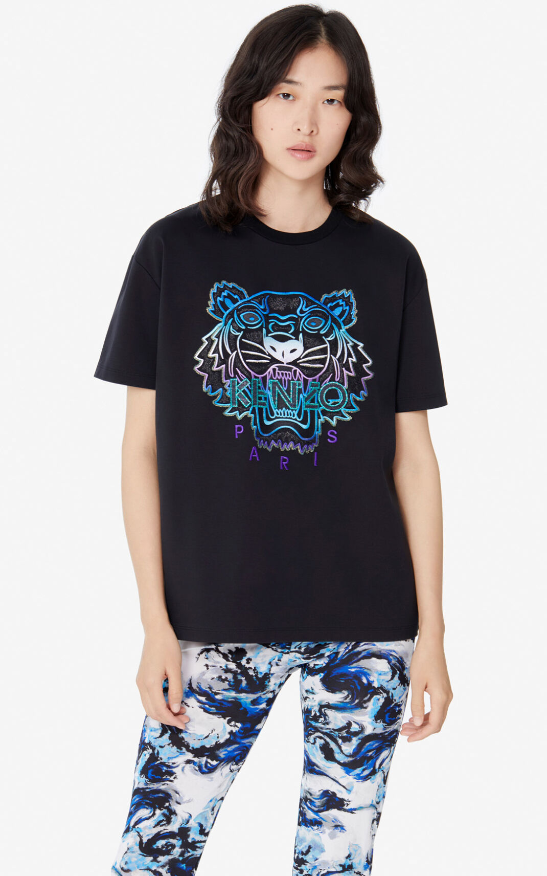 Kenzo Tiger Tişört Bayan Siyah | 5968-BDRAW